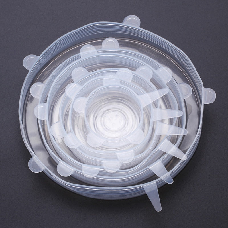 TAMPA MÁGICA DE SILICONE - REUTILIZÁVEL 6 pcs