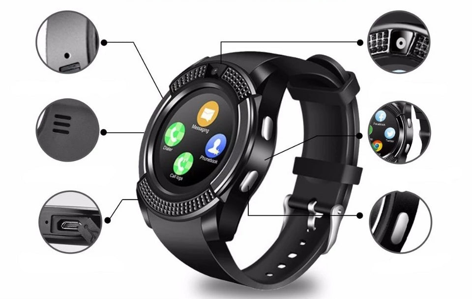 V8 SmartWatch Com Câmera + Brinde 1 bateria